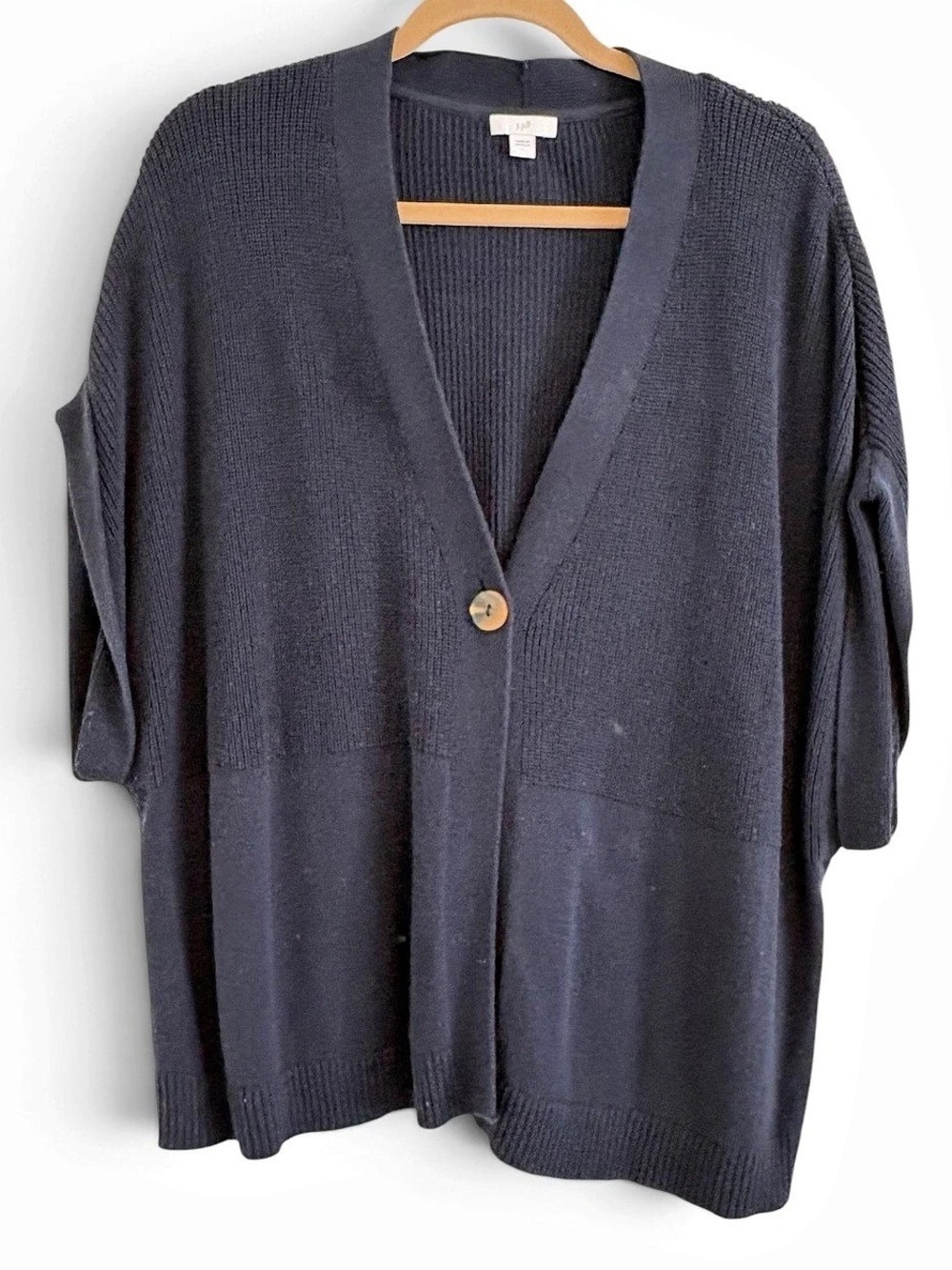 J.Jill Blue Knit Button-Front Cardigan | Size Large